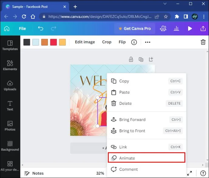 چگونه یک انیمیشن را در Canva حذف کنیم