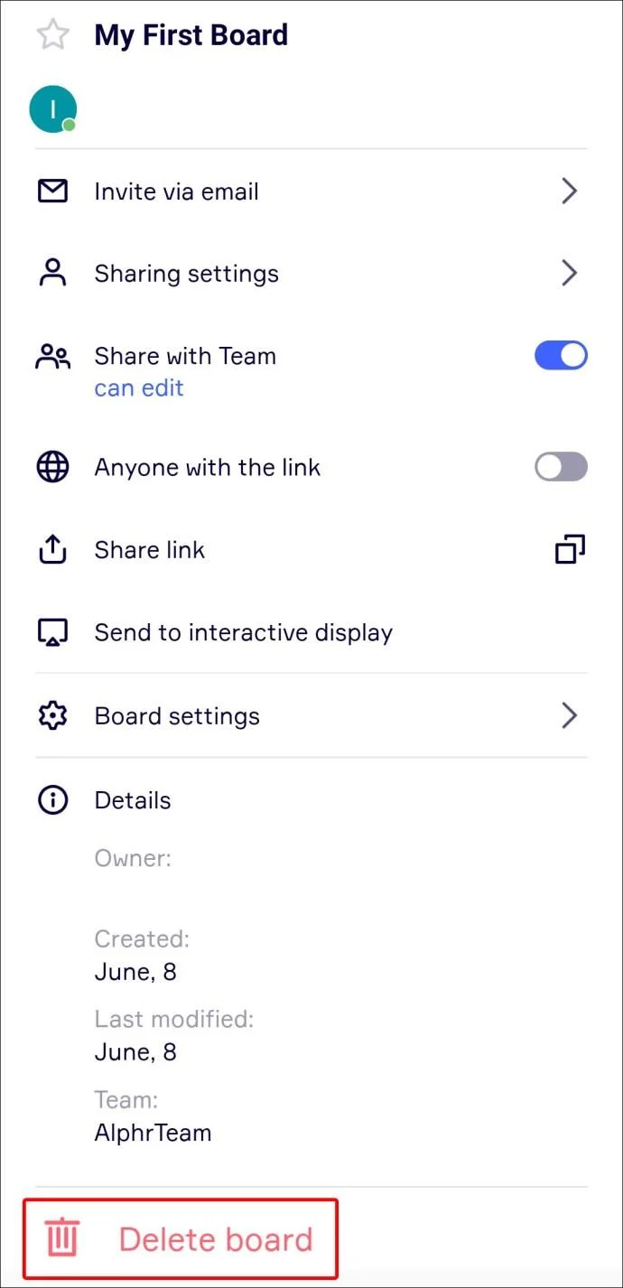 چگونه یک برد را در Miro حذف کنیم چگونه یک برد را در Miro حذف کنیم