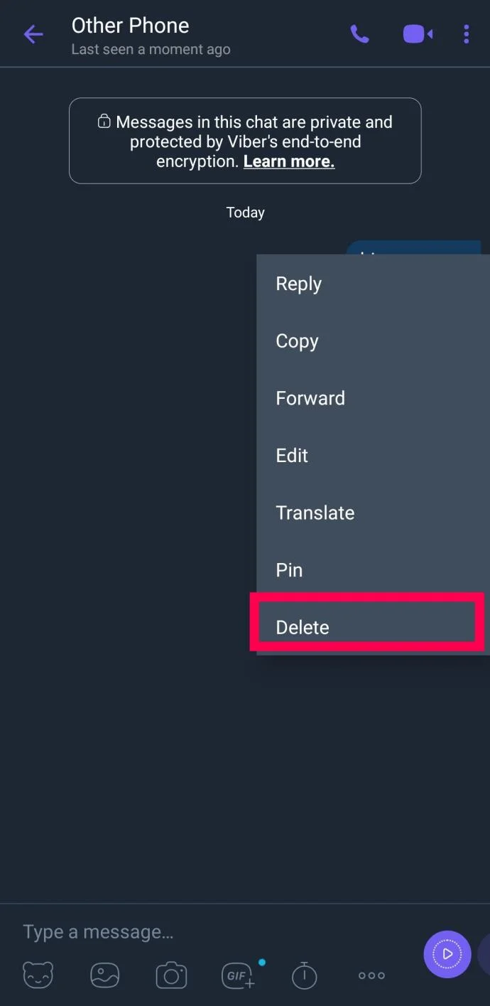 نحوه حذف پیام ها در وایبر