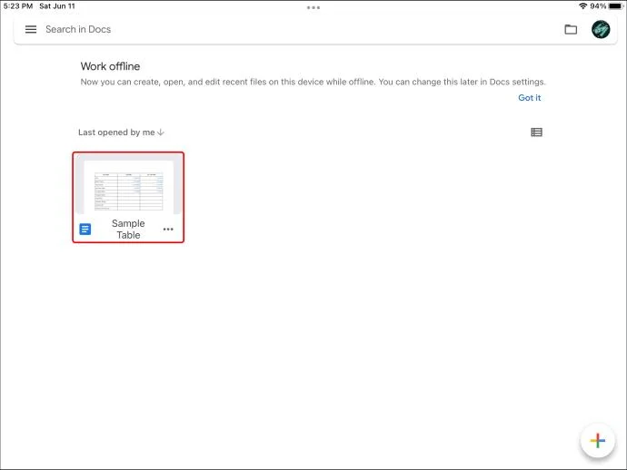 نحوه حذف یک جدول در Google Docs