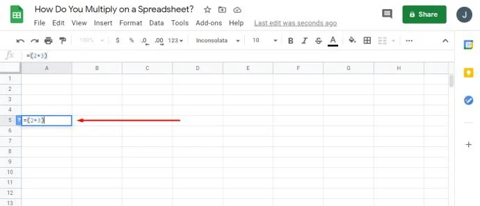 Jak mnożyć w Arkuszach Google