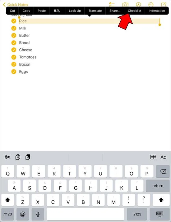 نحوه ایجاد نقطه گلوله در Apple Notes
