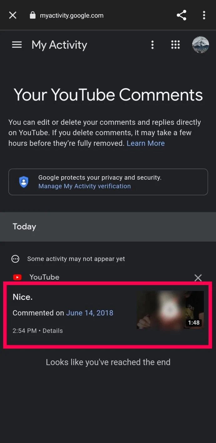 Come visualizzare la cronologia dei commenti di YouTube
