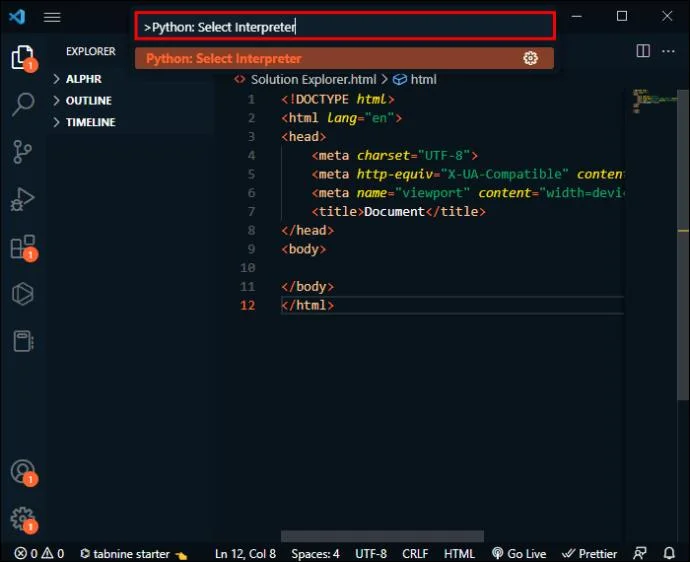 Cómo cambiar el intérprete de Python en VS Code