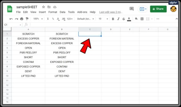 نحوه مقایسه ستون ها در Google Sheets