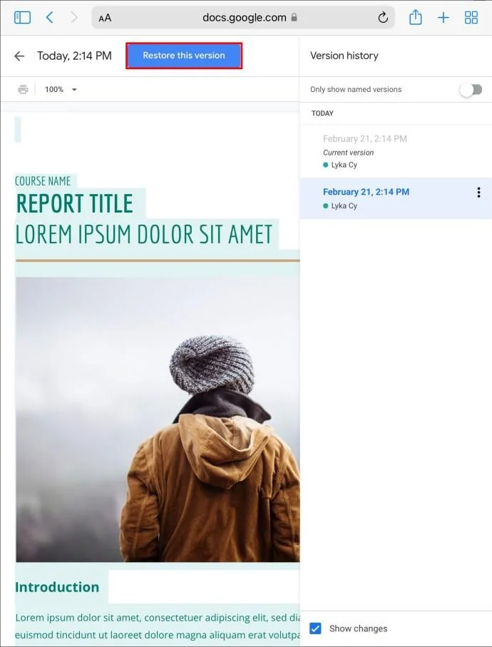 چگونه به نسخه قبلی Google Doc برگردیم