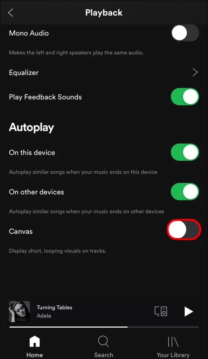 نحوه روشن یا خاموش کردن Canvas در Spotify