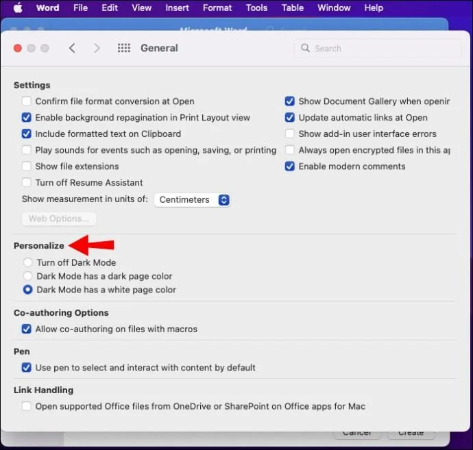Jak wyłączyć tryb ciemny w programie Microsoft Word