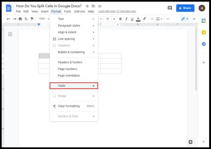Come creare due colonne in Google Docs