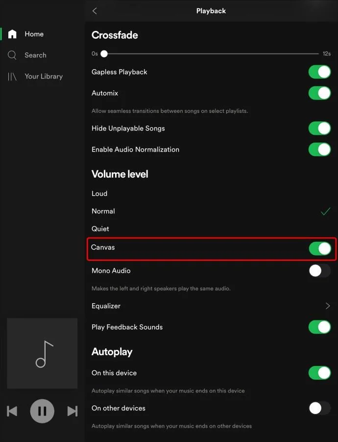 نحوه روشن یا خاموش کردن Canvas در Spotify