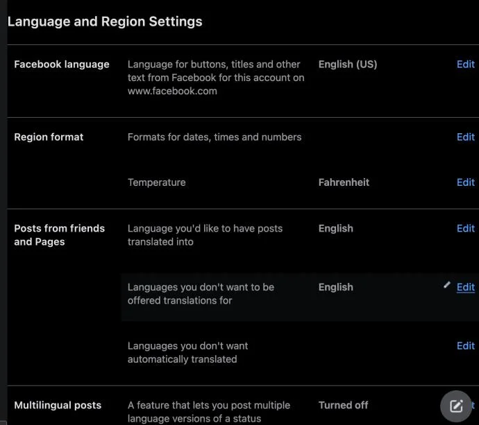 نحوه تغییر زبان پیش فرض در فیس بوک نحوه تغییر زبان پیش فرض در فیس بوک