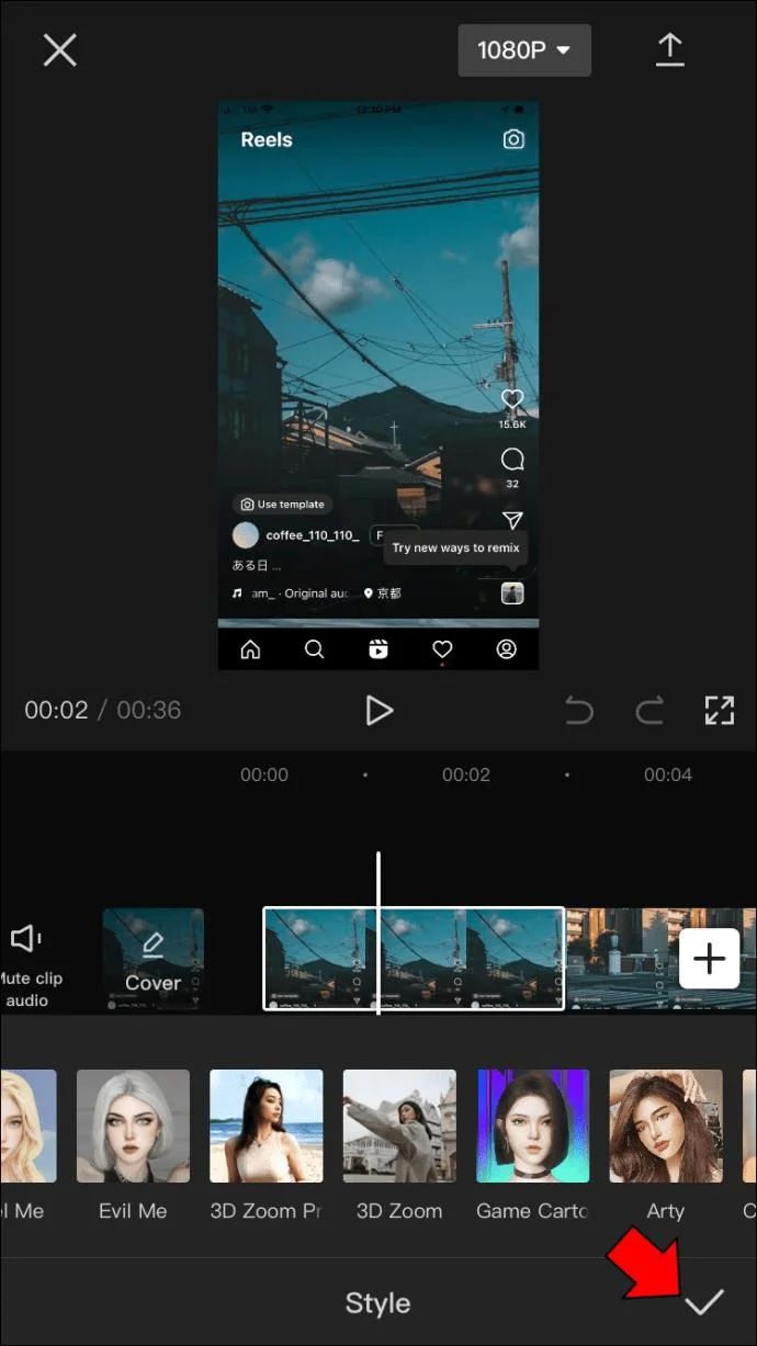 نحوه استفاده از جلوه زوم با CapCut