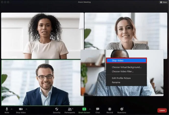 Jak wyświetlać zdjęcia profilowe zamiast wideo podczas rozmowy Zoom