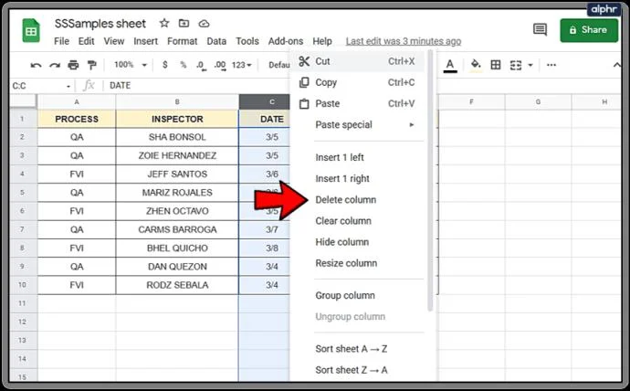 نحوه افزودن و حذف سطرها و ستون ها در Google Sheets