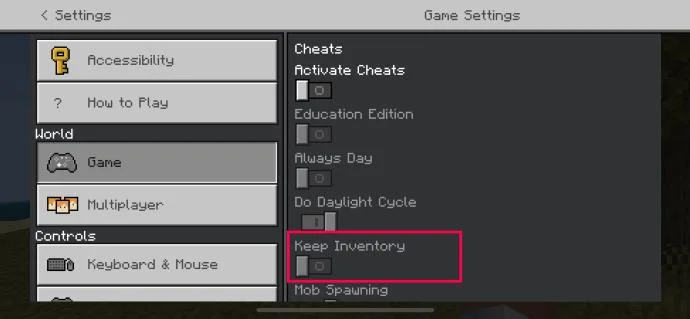 چگونه در هنگام مرگ در Minecraft موجودی نگه دارید