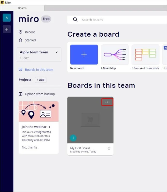 چگونه یک برد را در Miro حذف کنیم چگونه یک برد را در Miro حذف کنیم