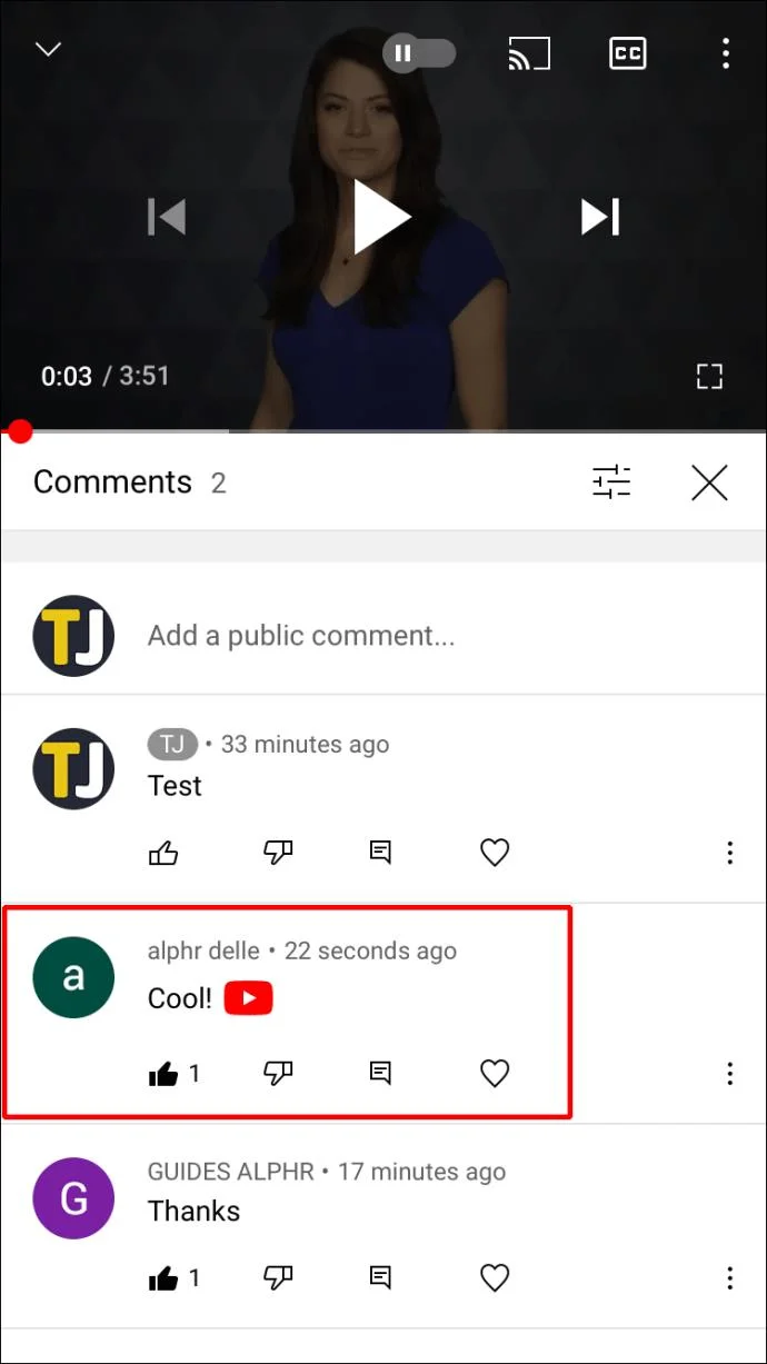 Come bloccare un commento su YouTube
