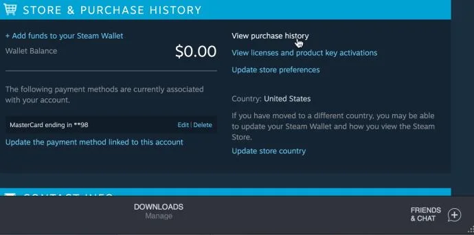 نحوه مشاهده تاریخچه خرید خود در Steam