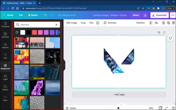 نحوه تغییر پس زمینه یک تصویر در Canva