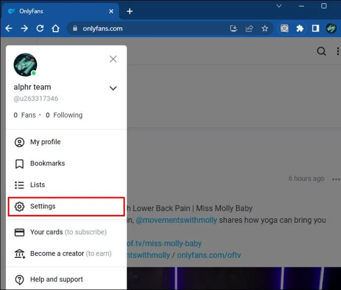 نحوه تغییر مکان در OnlyFans نحوه تغییر مکان در OnlyFans