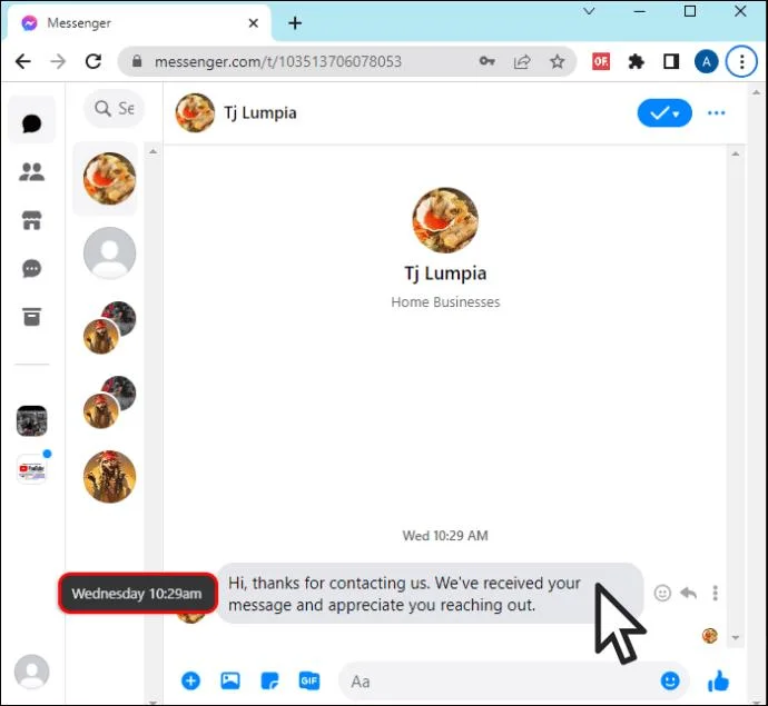 How To View The Time Of The Message In Messenger