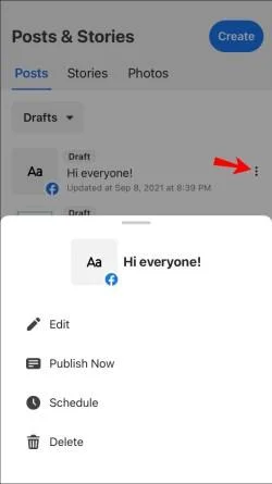 How To Find Facebook Drafts