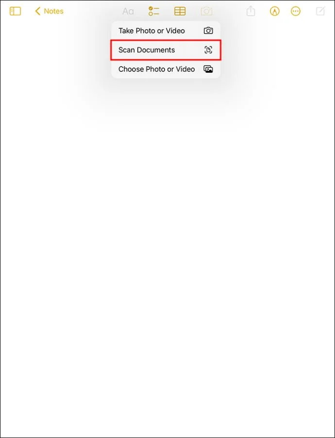 เลือกสแกนเอกสาร How To Scan A Document To PDF With Apple Notes