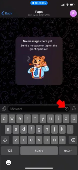 Bouton emoji sur Telegram
