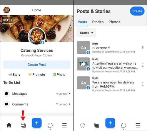 How To Find Facebook Drafts
