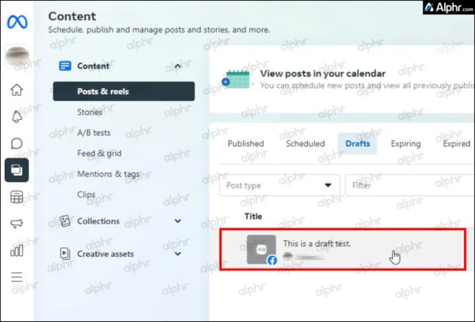 How To Find Facebook Drafts