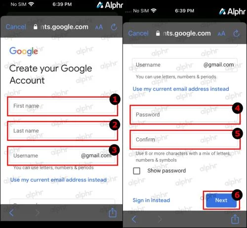 Account details