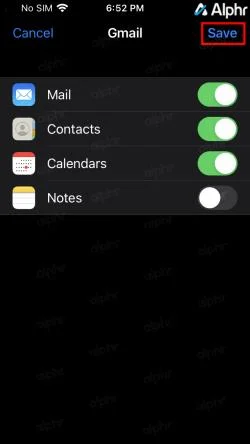 Gmail screen