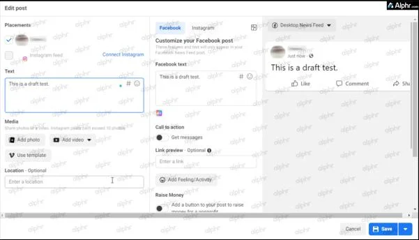 How To Find Facebook Drafts