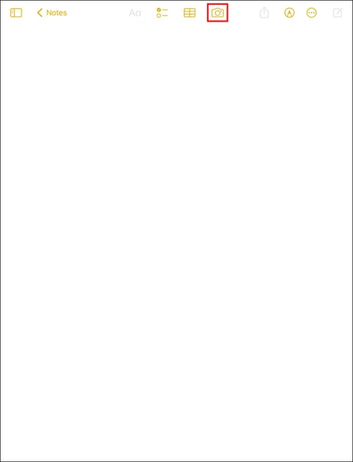 ไอคอนกล้องใน Notes How To Scan A Document To PDF With Apple Notes