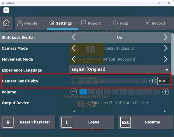 Seleccionar control en Roblox