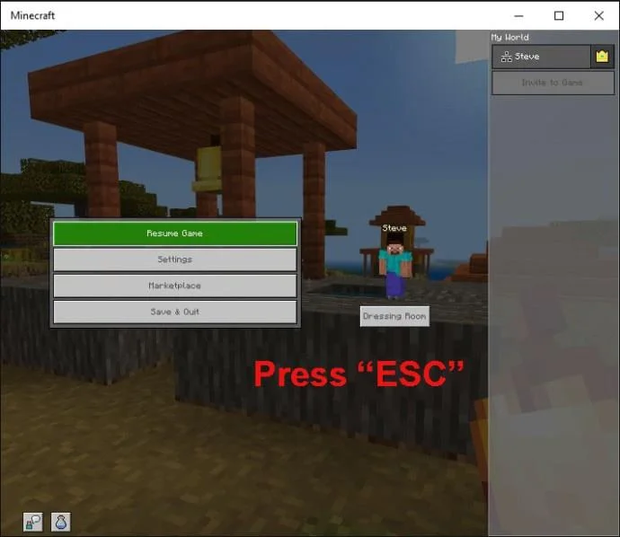 Accessing game menu