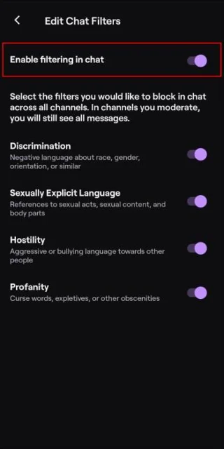 How To Turn Off The Chat Filter In Twitch