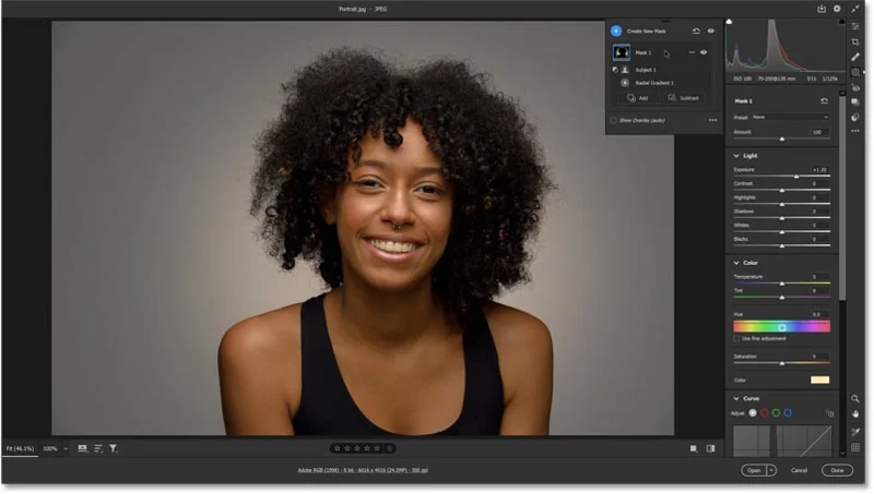 Cómo agregar un efecto de foco detrás del sujeto usando Adobe Camera Raw