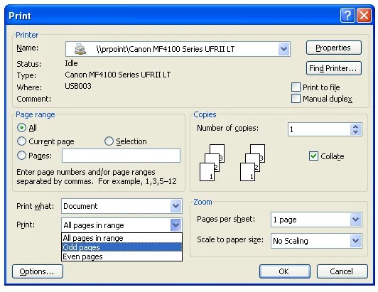تعليمات طباعة الورق على الوجهين في Word وPDF وExcel للطابعات التي تدعم الطباعة على الوجهين والطباعة على وجه واحد