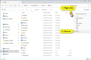 Dosya Gezgininde Sütunlar Nasıl Yeniden Düzenlenir Windows 11