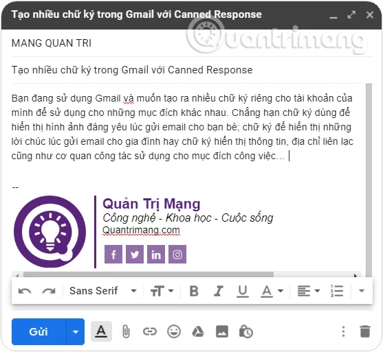 Meerdere handtekeningen aanmaken in Gmail