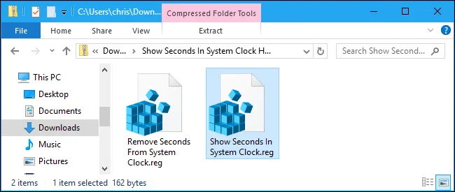 How to display seconds on Windows system clock