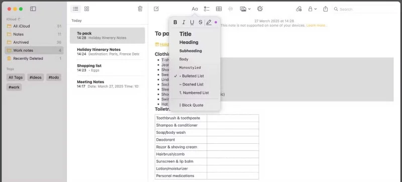 9 snelle tips voor het omgaan met notities in Apple Notes op de Mac