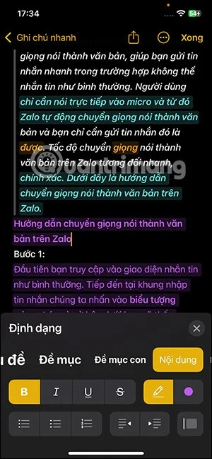iOS 18에서 노트에 색을 입히는 방법은 매우 간단합니다.