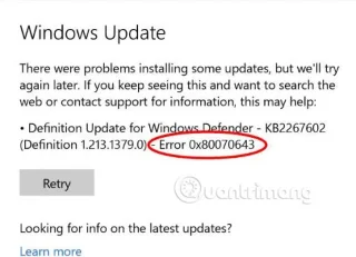 Fix Error 0x80070643 on Windows