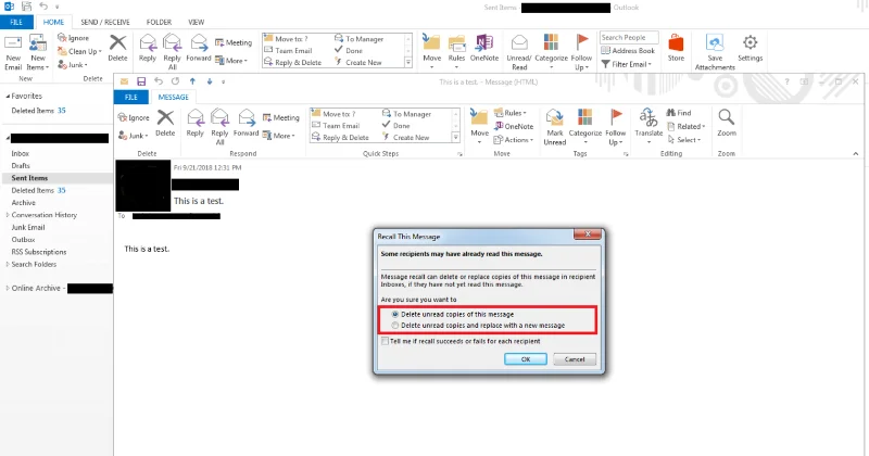 Instructies voor het terughalen van verzonden e-mails in MS Outlook