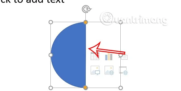 Instruções para desenhar um semicírculo no PowerPoint