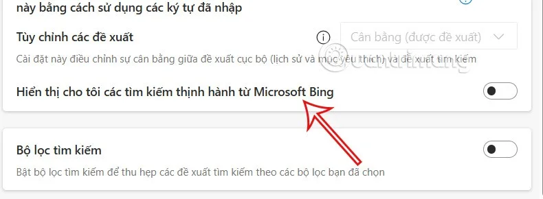 Atajos de tendencia en Bing Microsoft Edge