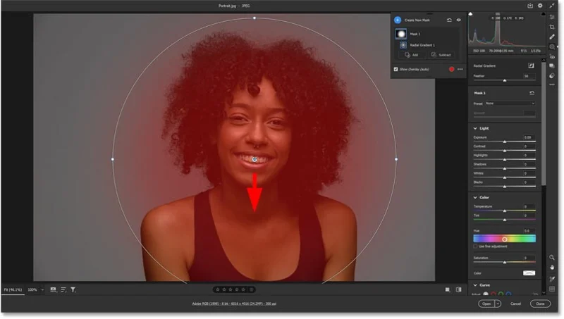 Cómo agregar un efecto de foco detrás del sujeto usando Adobe Camera Raw