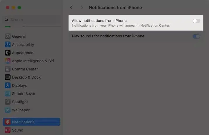 Mac에서 iPhone 알림을 끄는 방법